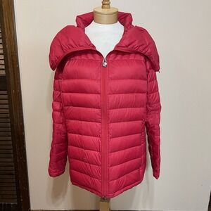 Curations Caravan Women's Red Packable Puffer Jacket Down Insulated XL Pockets
